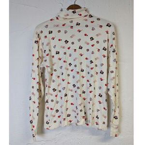 Vtg Eagles Eye Novelty Turtle Neck Shirt Womens Large America Teacher Cottage 90